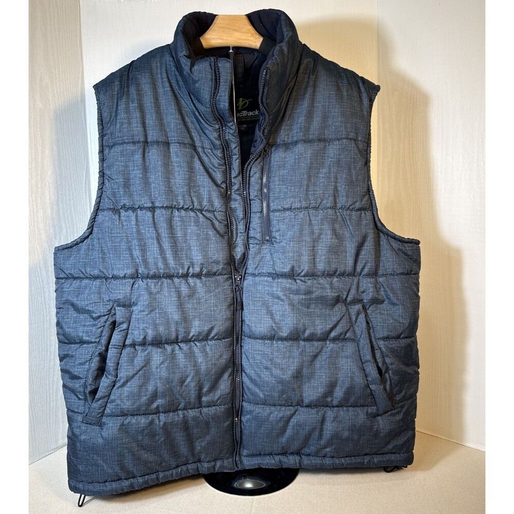 Nordic Track Blue Puffer Vest  Full Zip Pockets Jacket Men's Size XXL